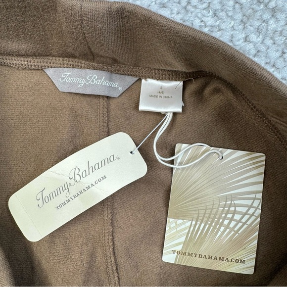 NEW Tommy Bahama Lounge Crop Pants. Comfy Knit Pull On Drawstring Brown Small - Picture 3 of 9